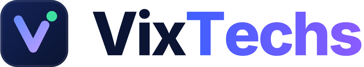 VixTechs logo, horizontal, for light backgrounds